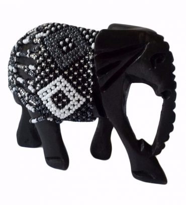 BEADED WOODEN ELEPHANT