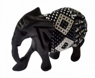 BEADED WOODEN ELEPHANT